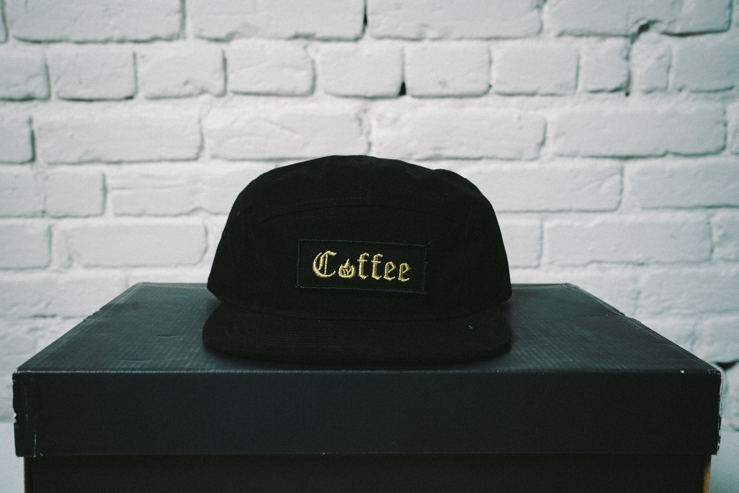 Deadstock 5-Panel Hat ("Coffee" Black Velcro Patch)
